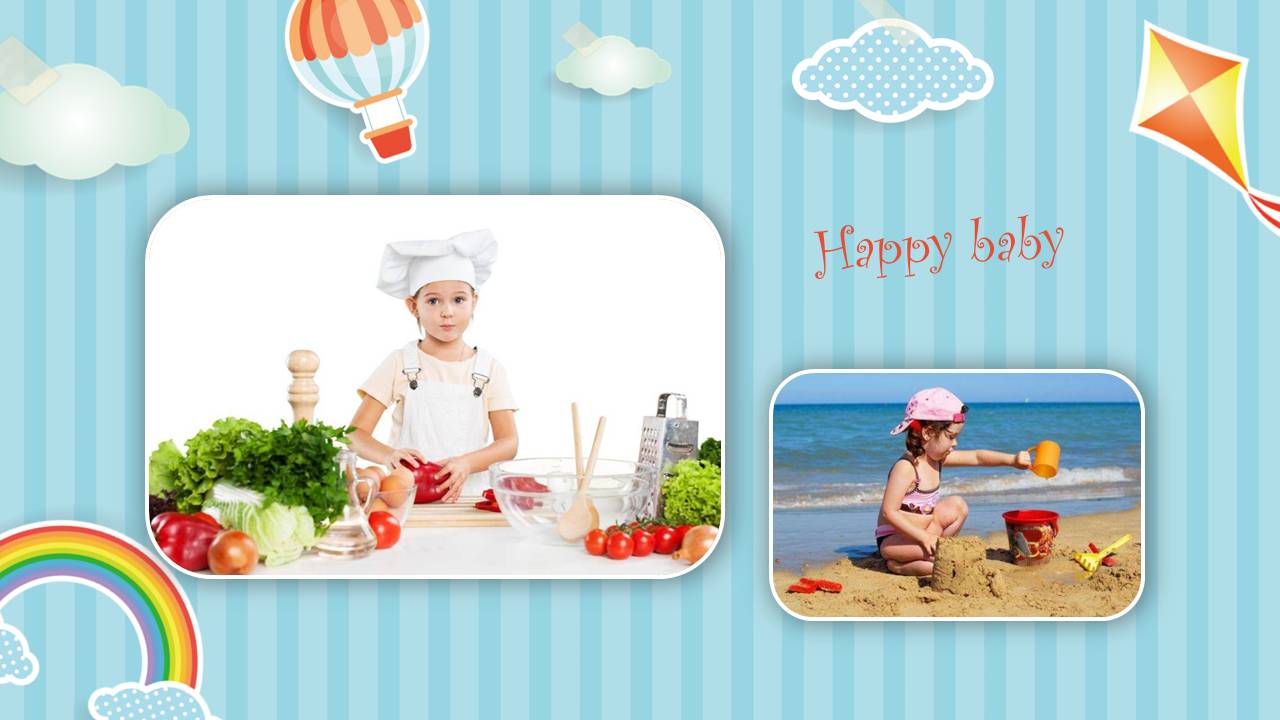 时尚简介清新幼儿园成长纪念册ppt模板图片