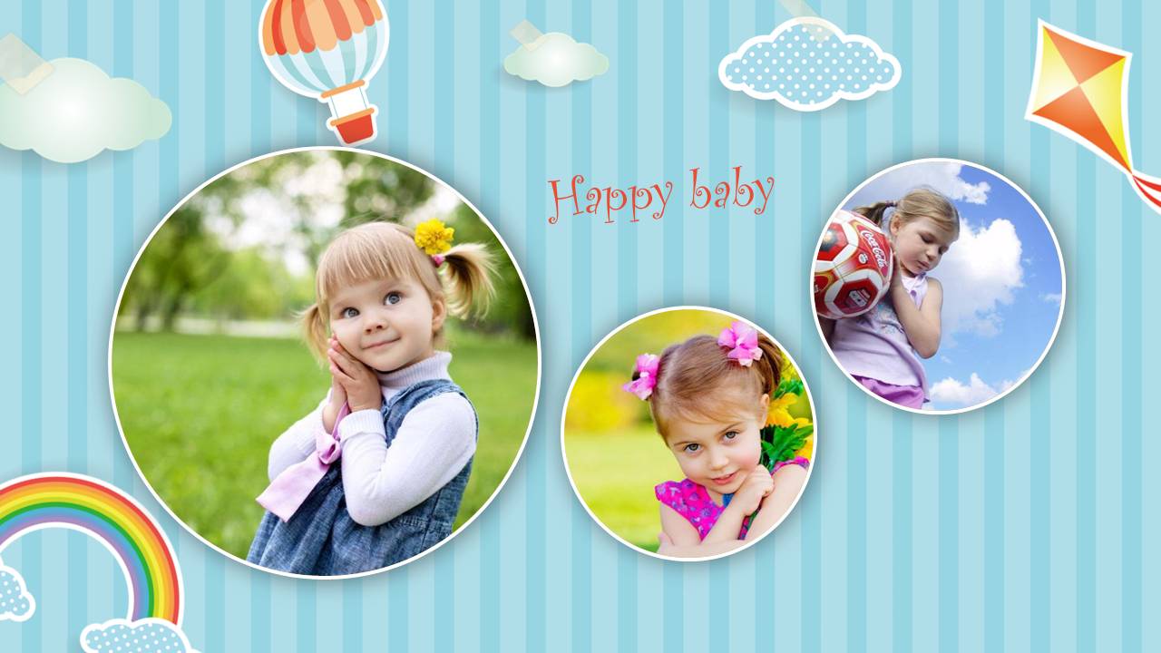 时尚简介清新幼儿园成长纪念册ppt模板图片