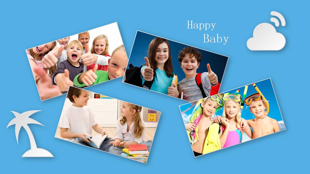 时尚大气清新小学生成长纪念册ppt模板