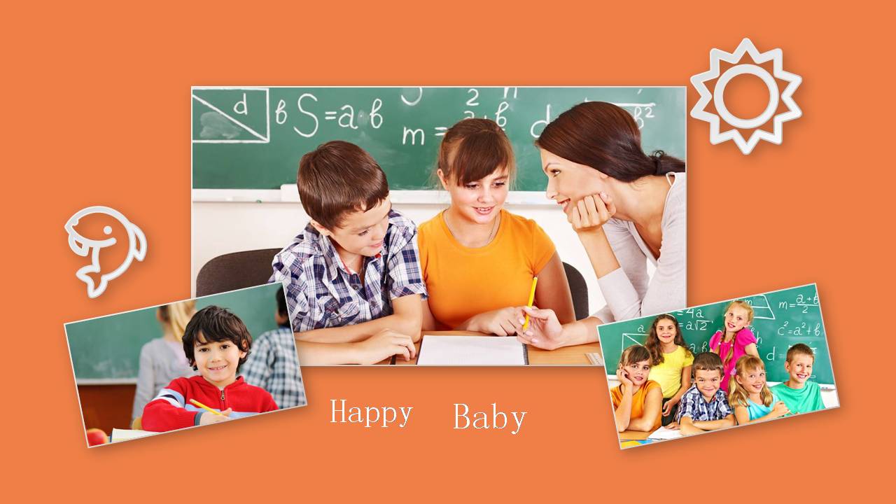 时尚大气清新小学生成长纪念册ppt模板