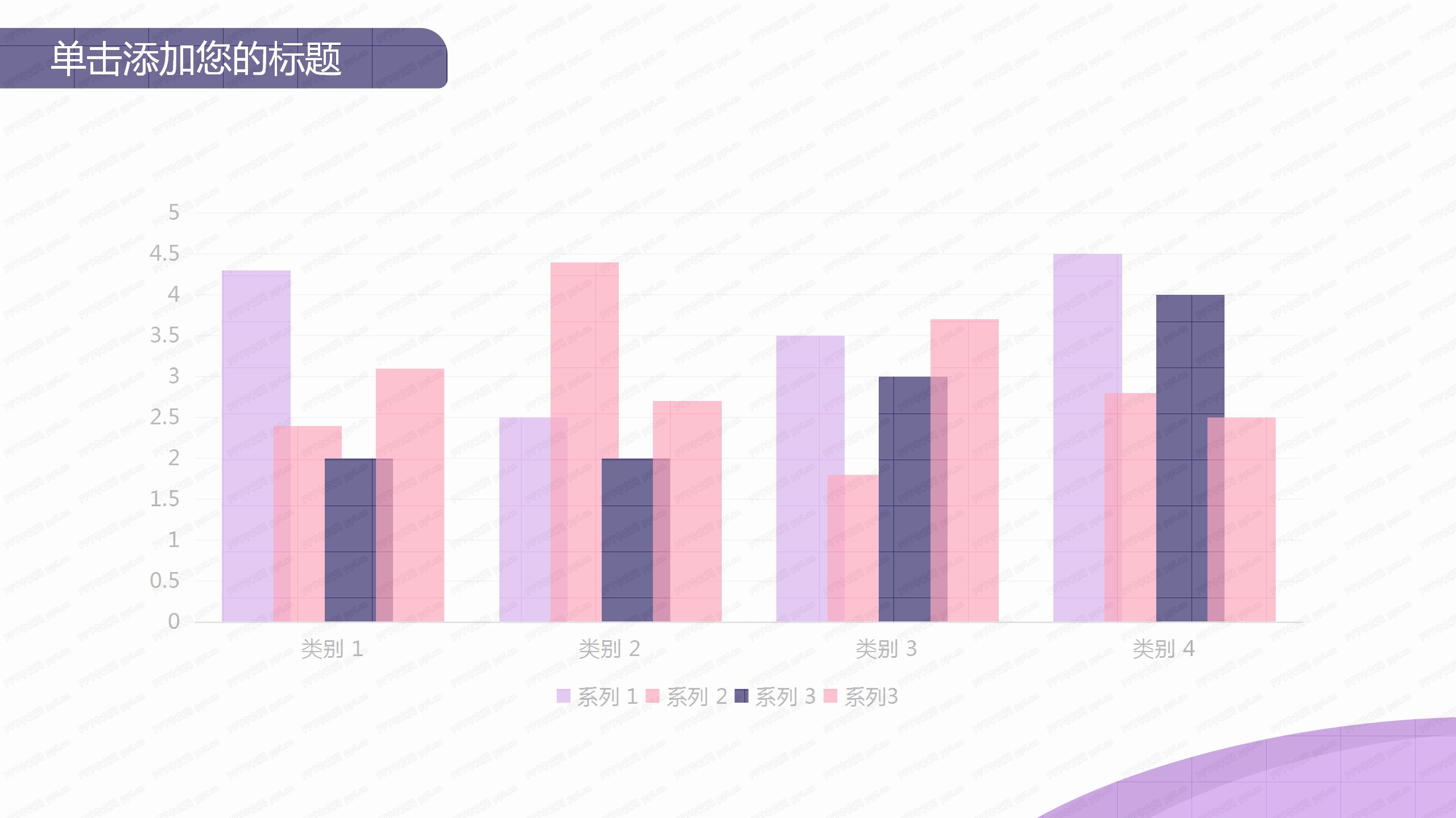 简约粉紫双色市场调查报告ppt模板