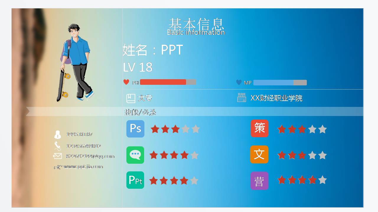 时尚简约大气创意自我介绍ppt模板