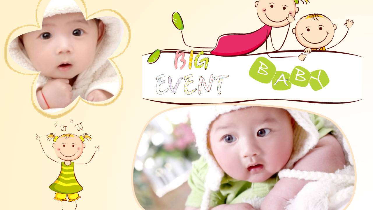 时尚简约大气宝宝生日ppt模板