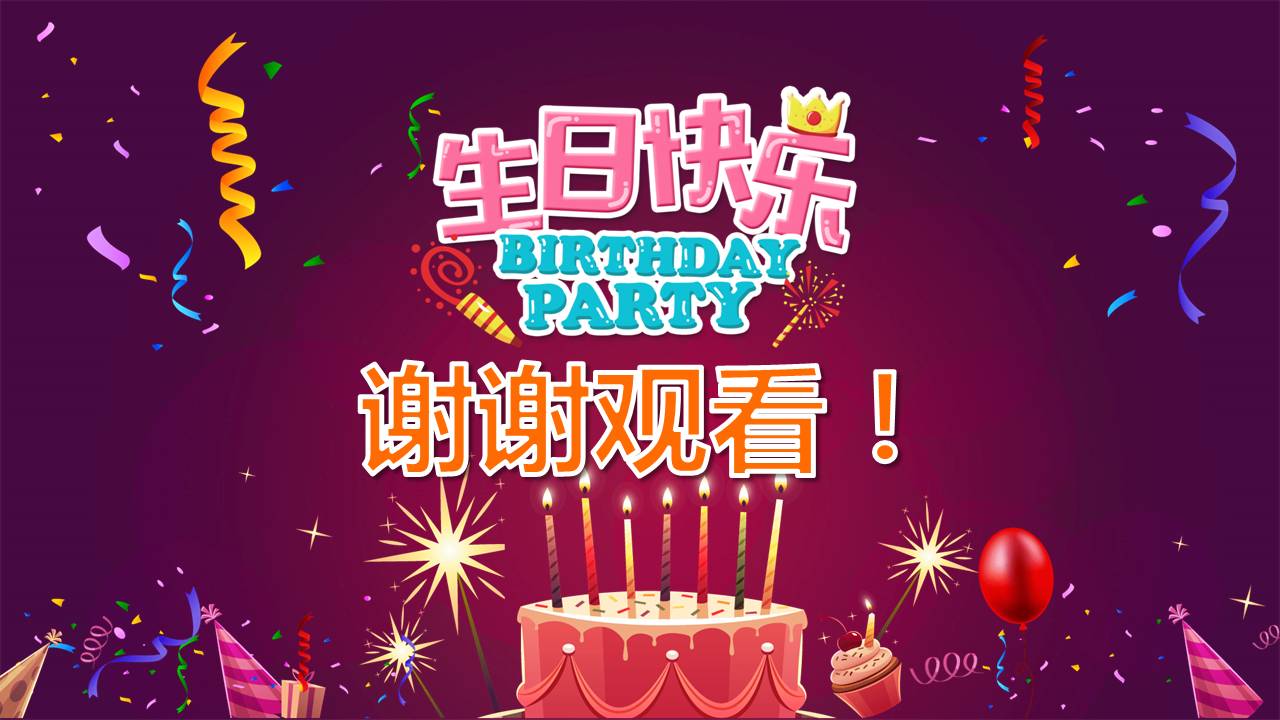时尚简约大气小孩生日ppt模板