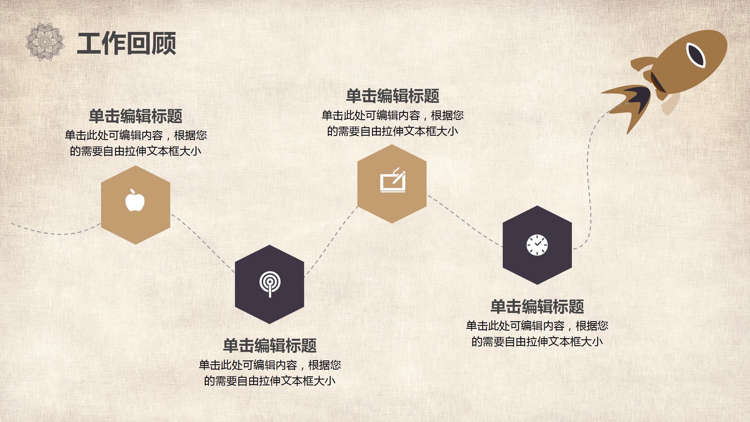 古典花纹年终工作汇报ppt模板