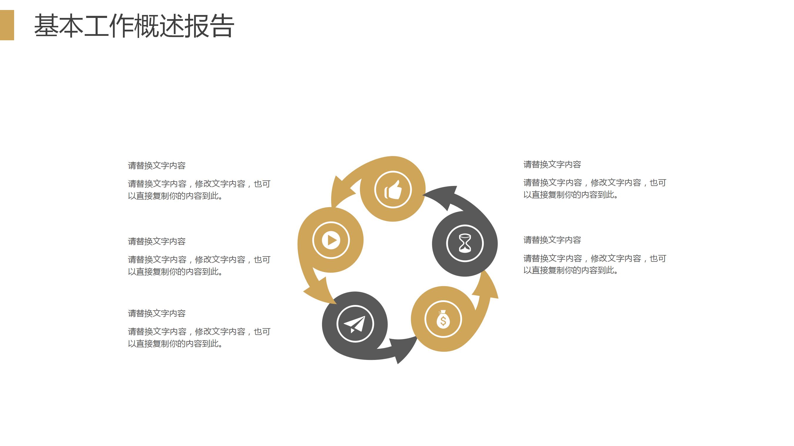 金色小清新工作总结计划PPT模板