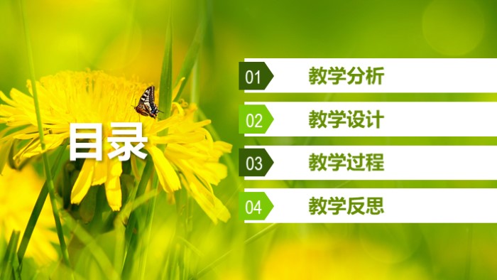 简洁时尚清新教师说课标题通用PPT模板