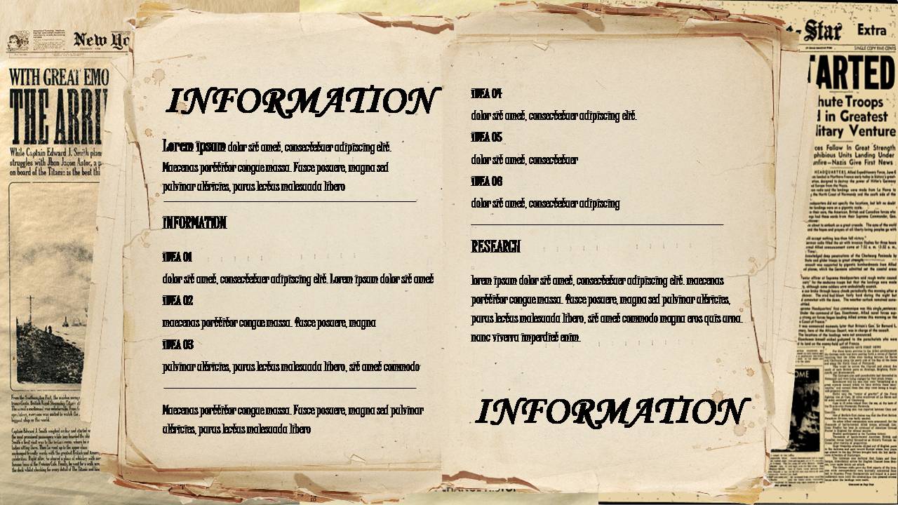 时尚简约大气ppt模板欧美复古历史风