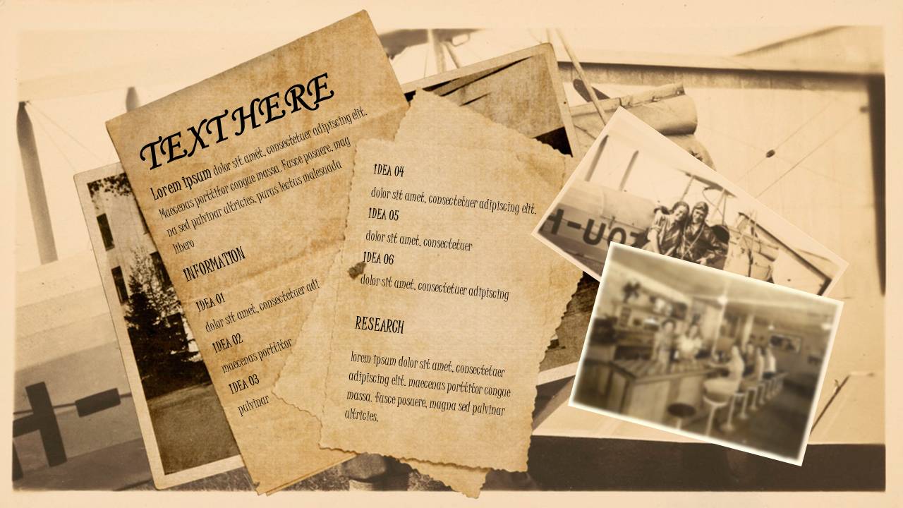 时尚简约大气ppt模板欧美复古历史风