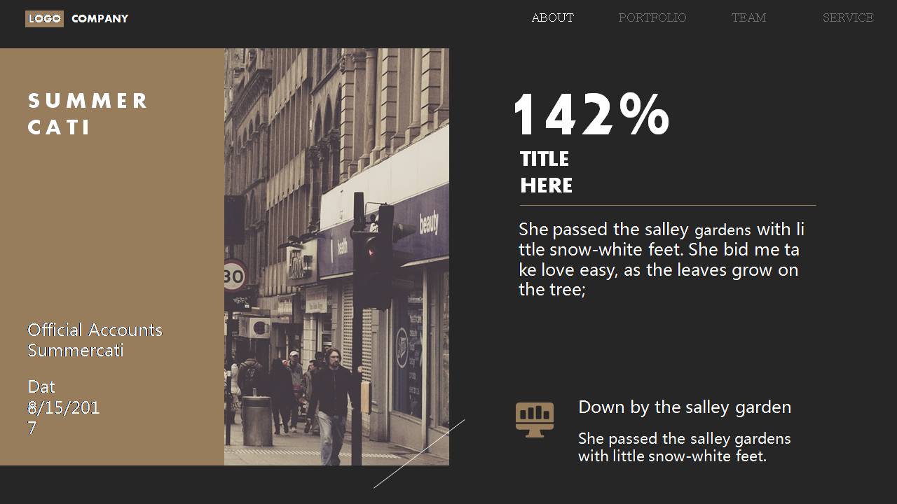 时尚简约大气欧美复古商务汇报ppt模板