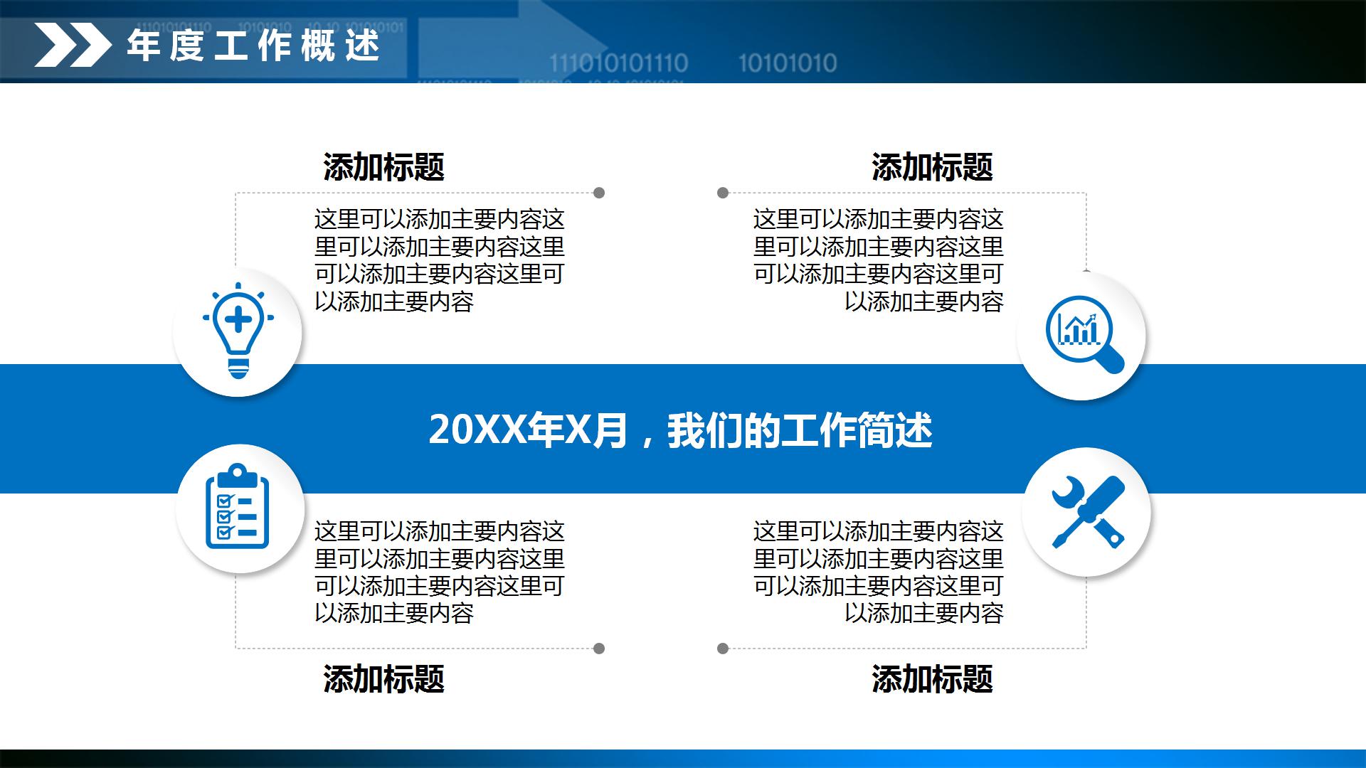 蓝色图表简约财务工作汇报PPT模板