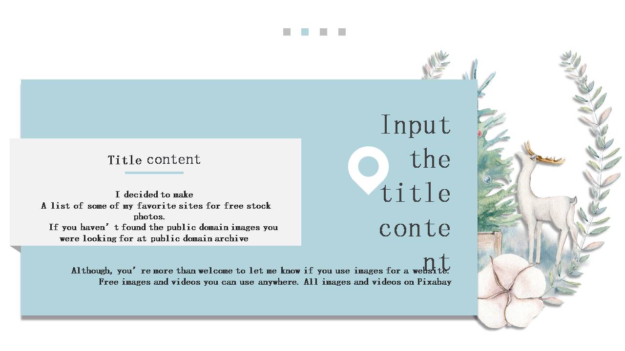 时尚简约大气水彩森林小鹿唯美设ppt模版