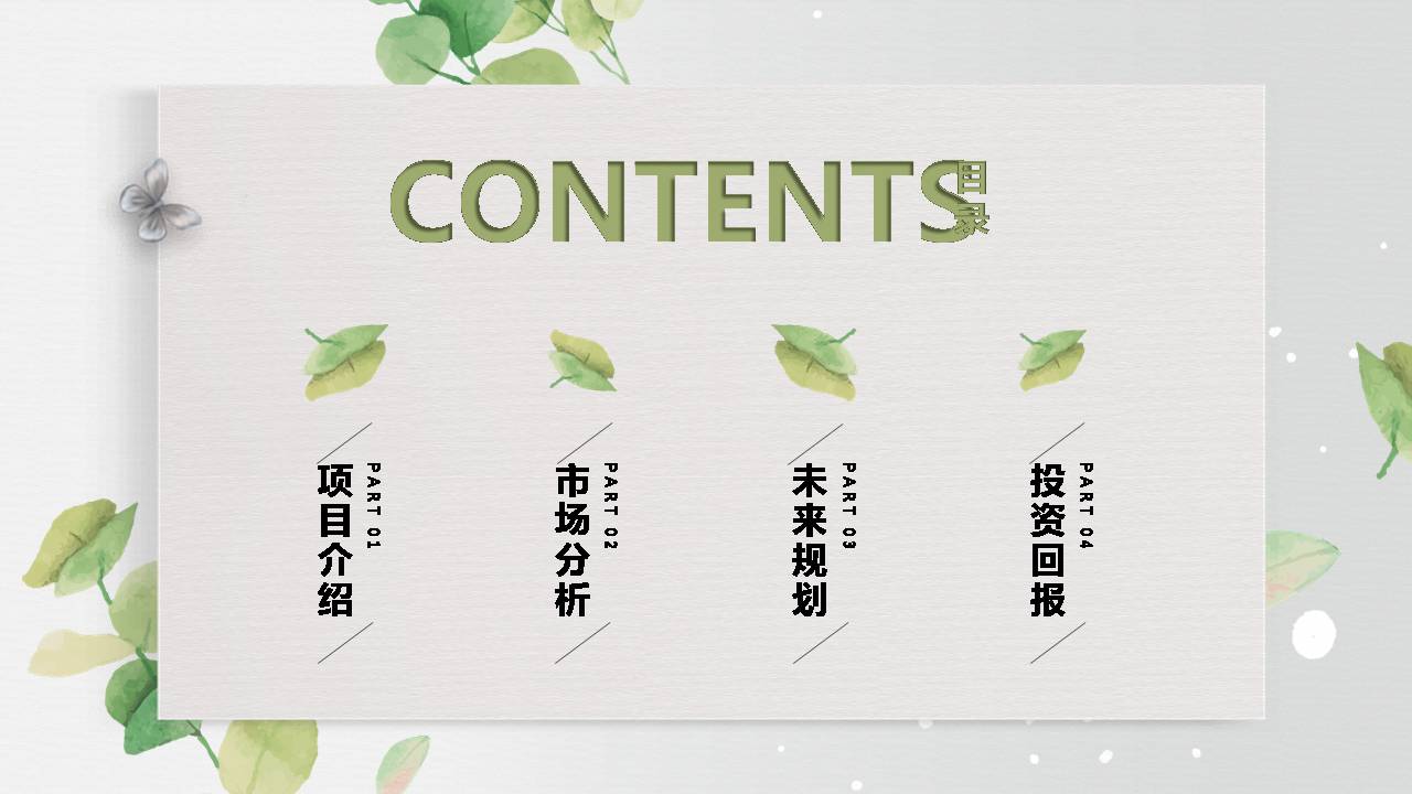 时尚简约大气小清新工作汇报ppt模板