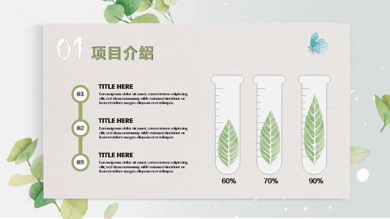 时尚简约大气小清新工作汇报ppt模板