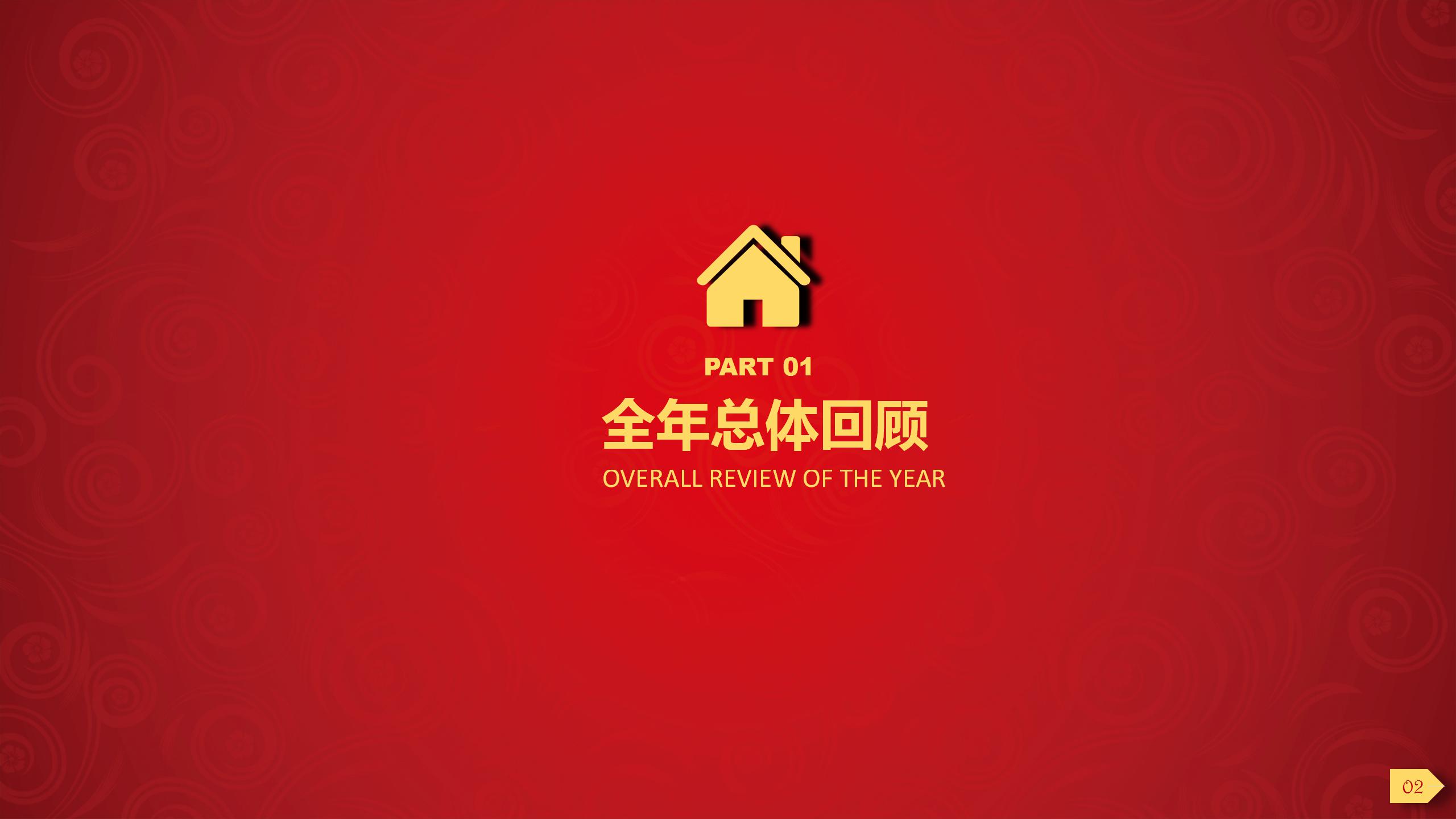 红色中国风年终述职报告ppt模板