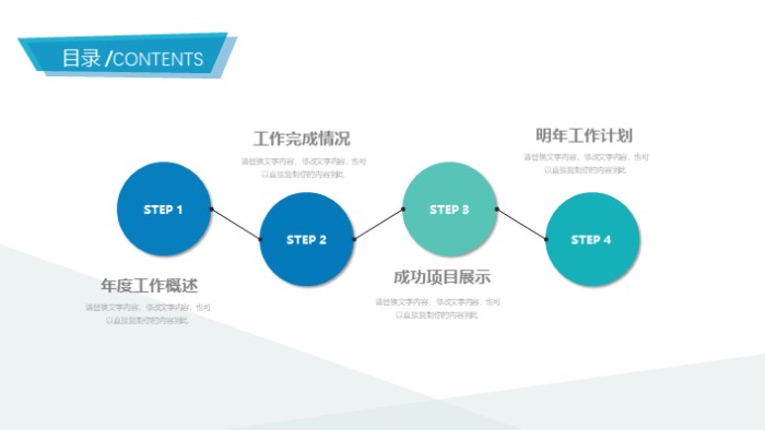 简洁大气清新物业工作复盘ppt模板