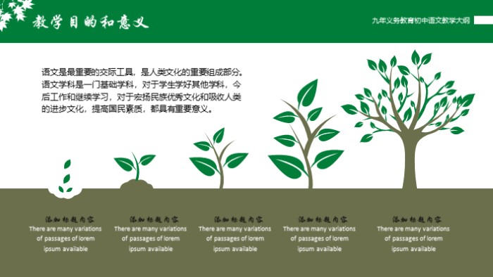 简洁时尚大气初中语文教学ppt模板