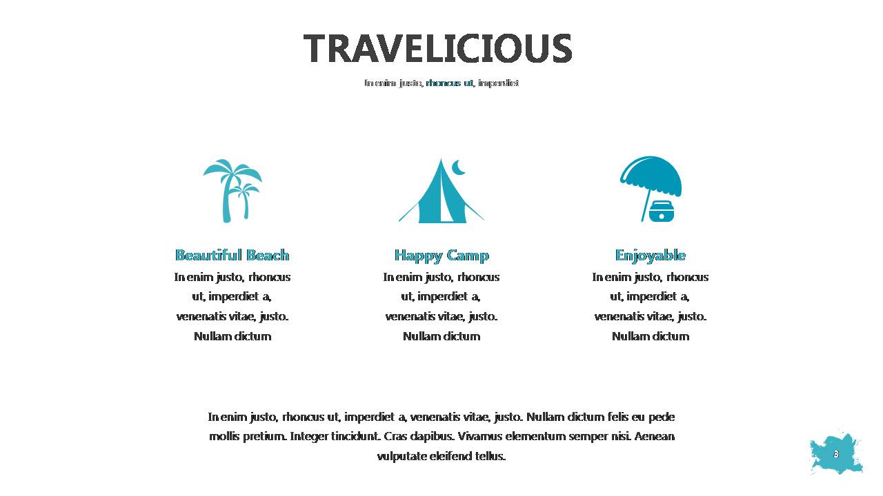 时尚简约大气海岛旅游景点路线介绍ppt模板