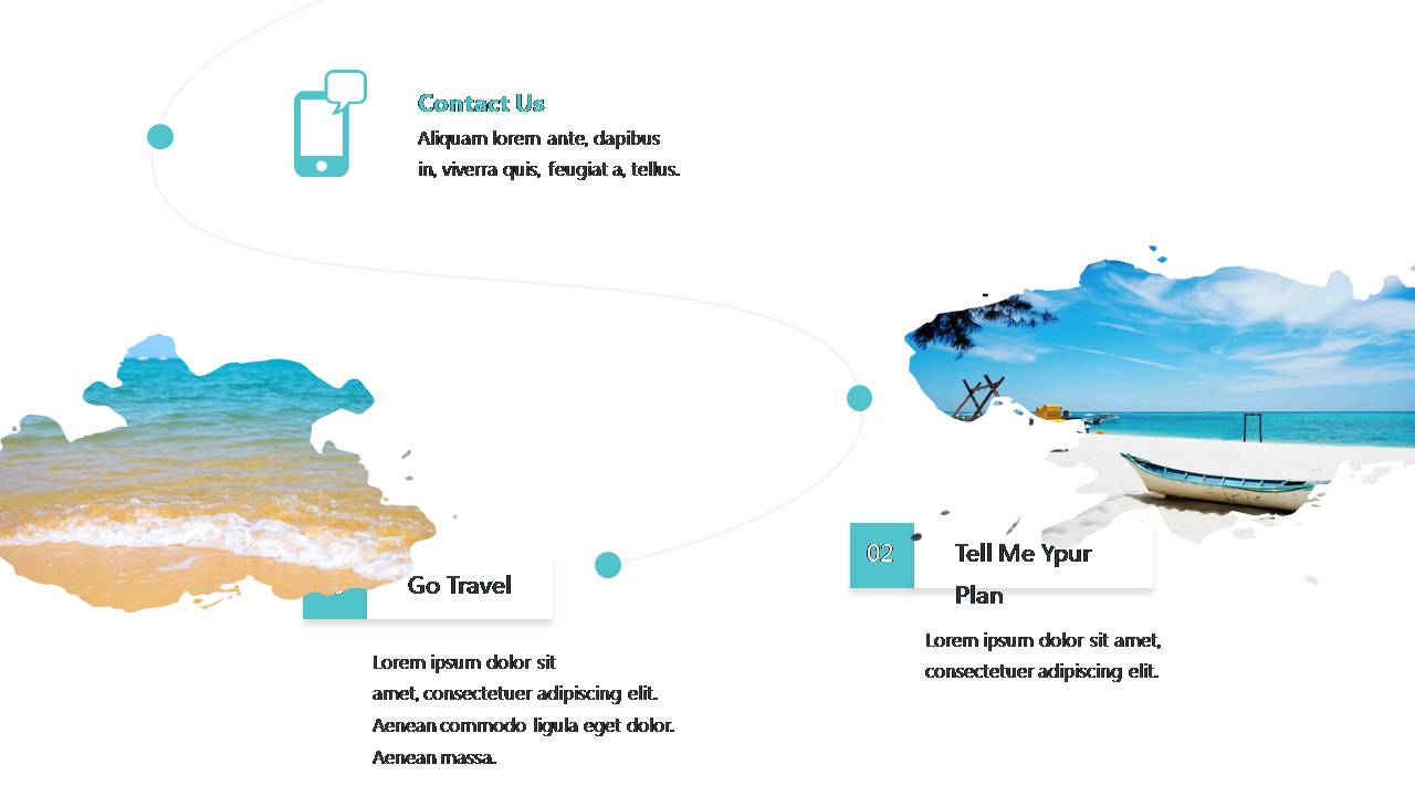 时尚简约大气海岛旅游景点路线介绍ppt模板