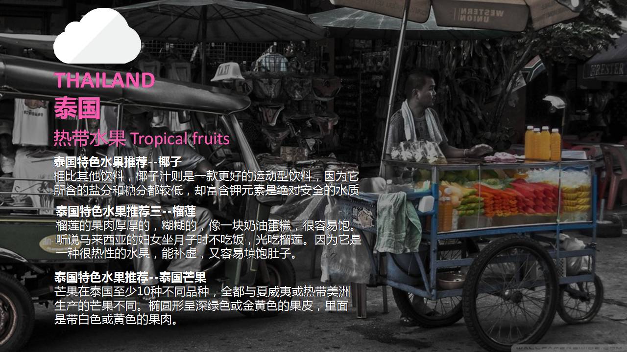 时尚简约大气东南亚国家旅游景点ppt模板