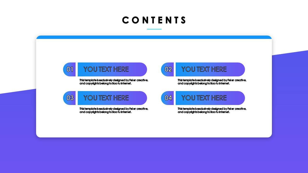 欧美蓝色渐变商务好看的ppt模板