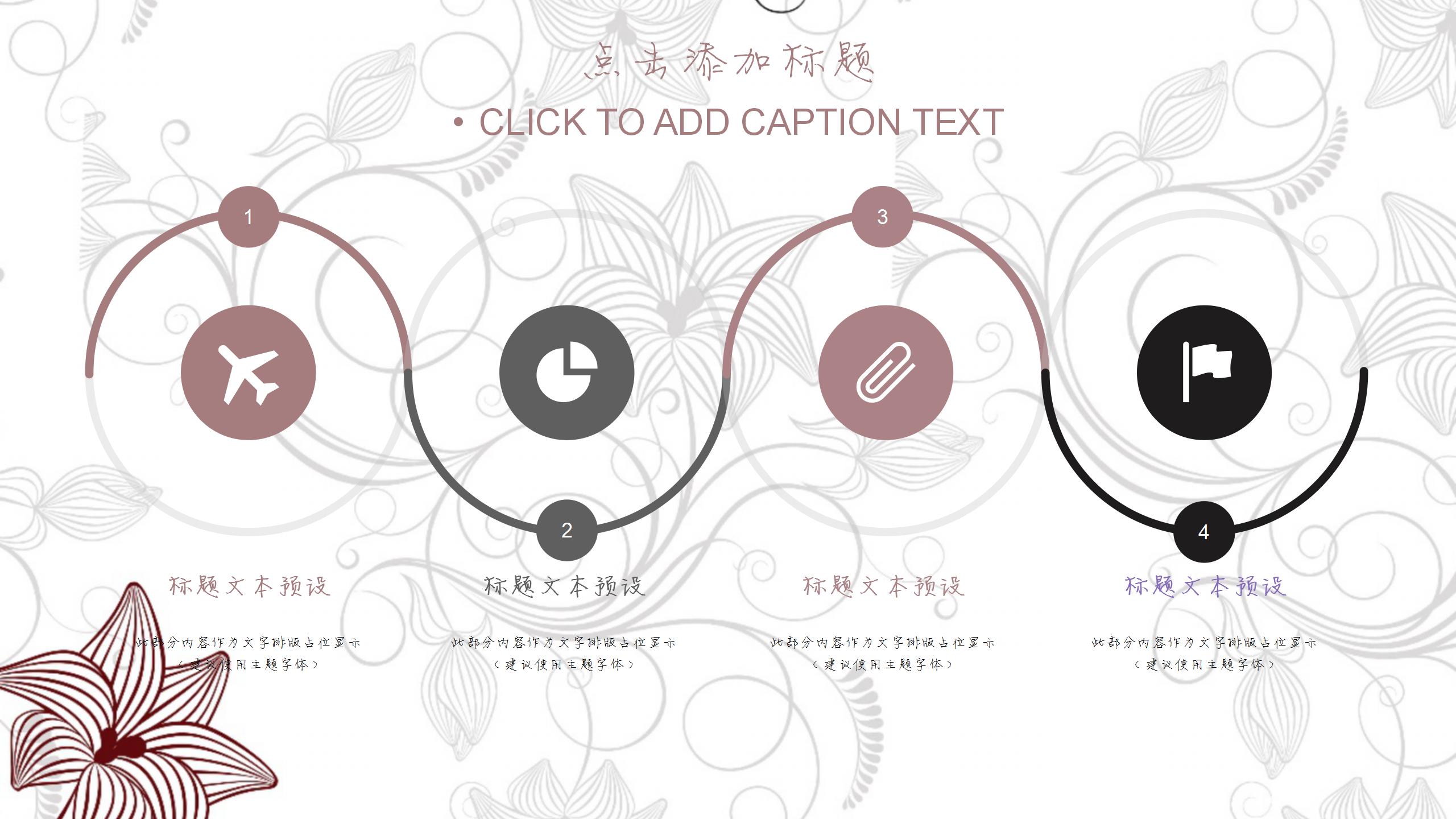 小清新创意花纹述职报告ppt模板
