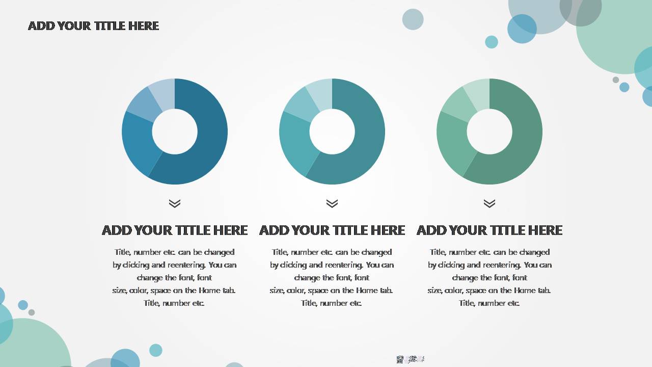 时尚简约大气蓝色泡泡ppt模板