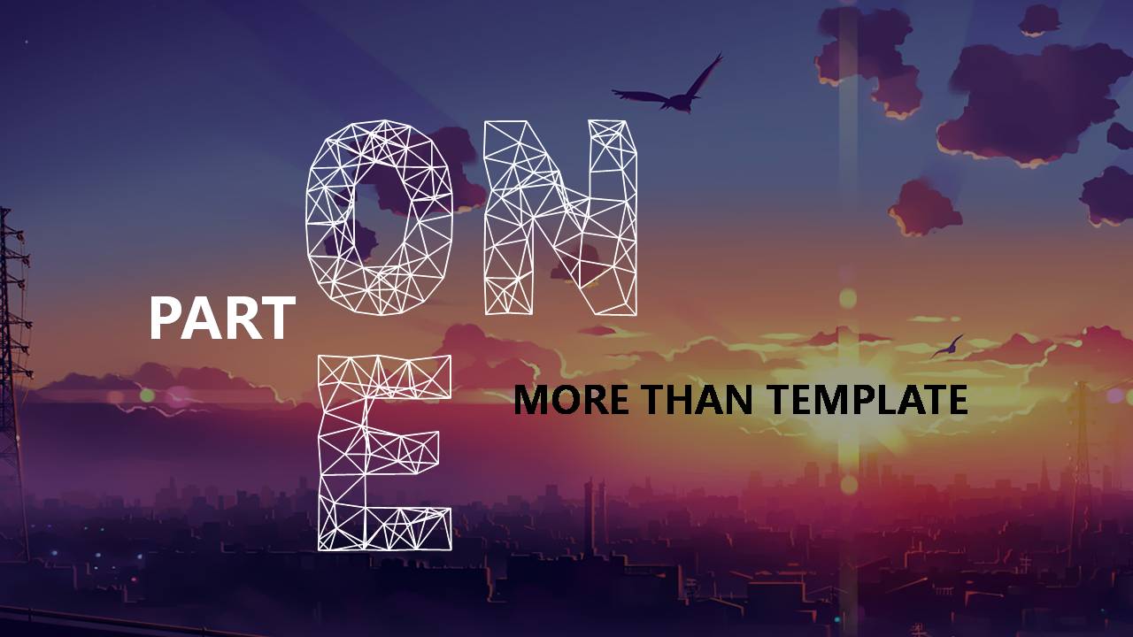 时尚简约大气黄昏风景ppt模板