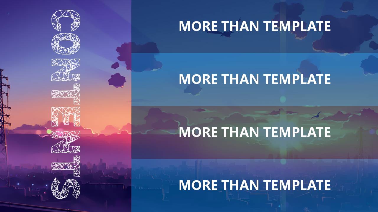 时尚简约大气黄昏风景ppt模板