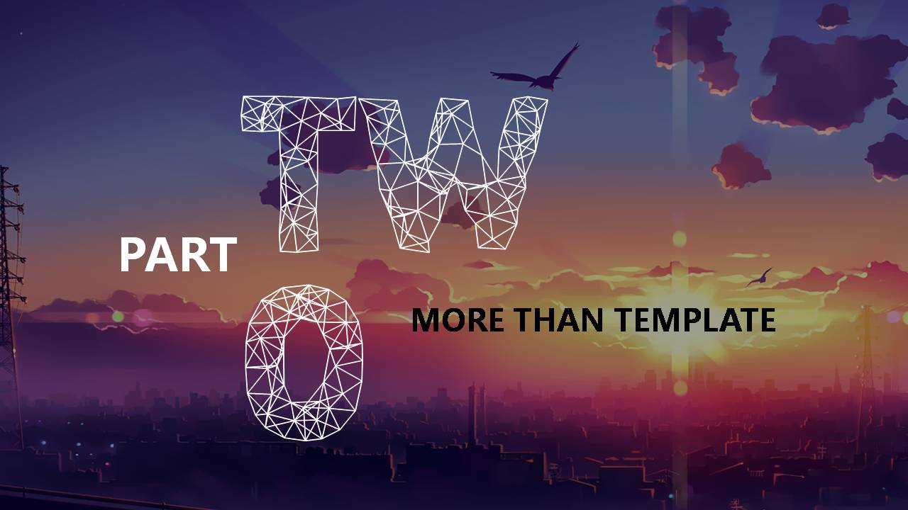 时尚简约大气黄昏风景ppt模板