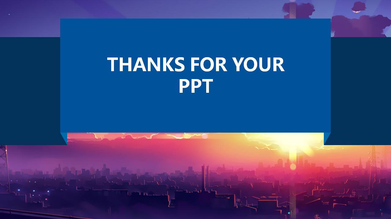 时尚简约大气黄昏风景ppt模板