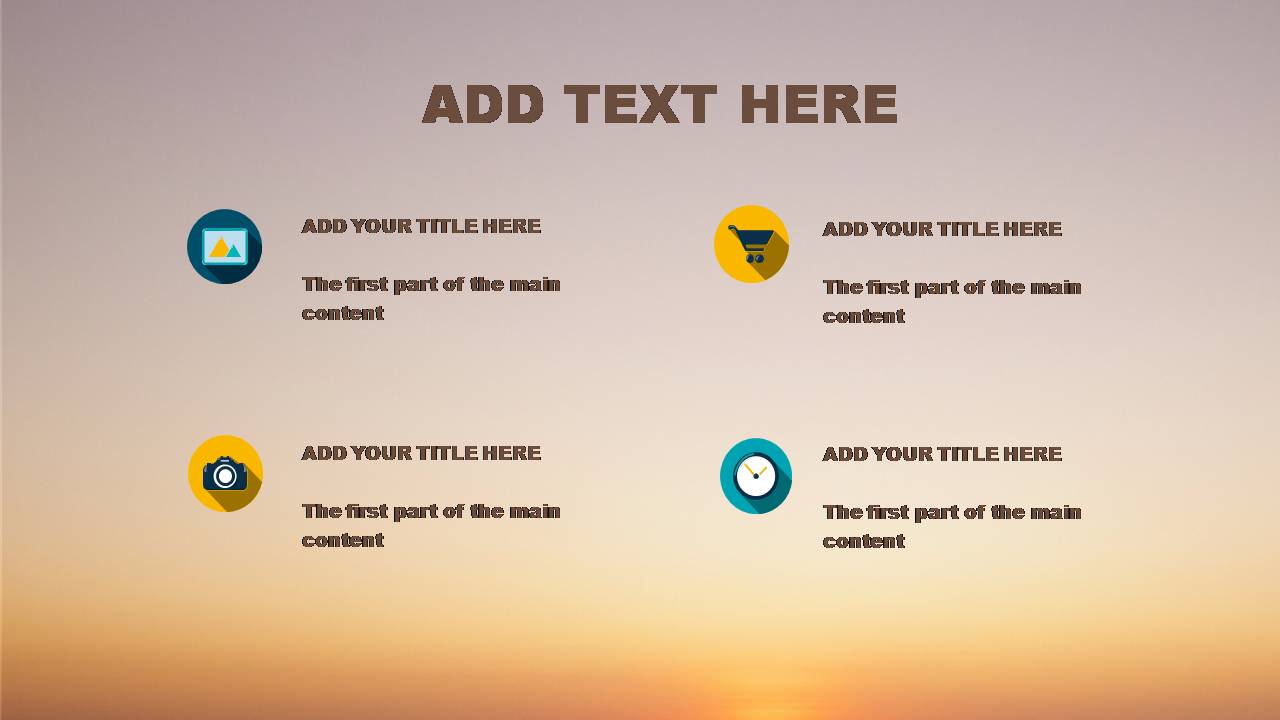 时尚简约大气海边码头风景ppt模板