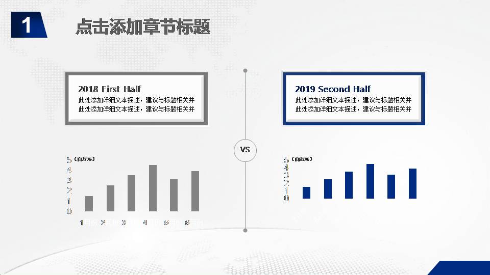 时尚简约大气蓝色经典工作汇报总结ppt模板