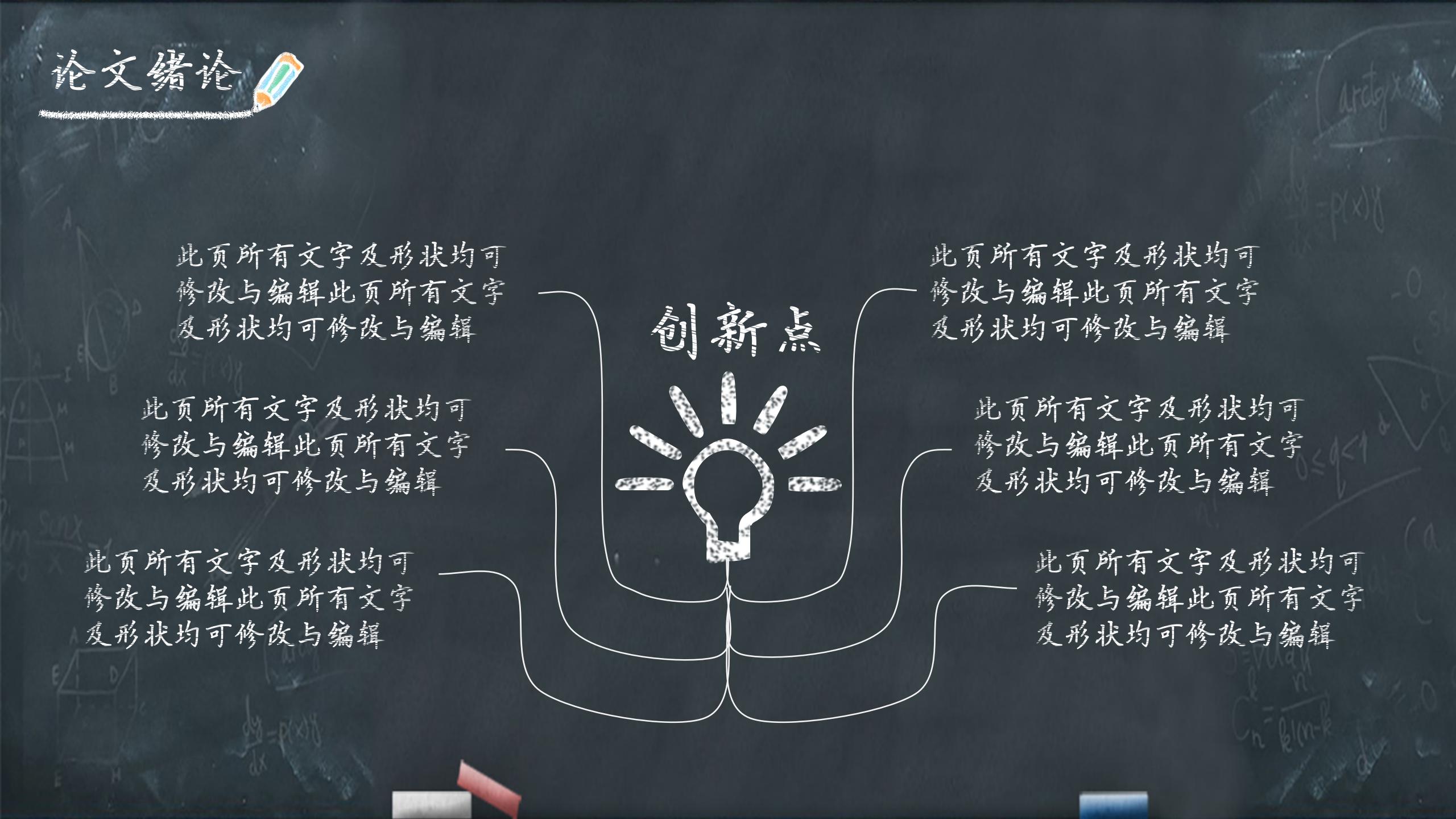 黑板背景毕业论文ppt模板