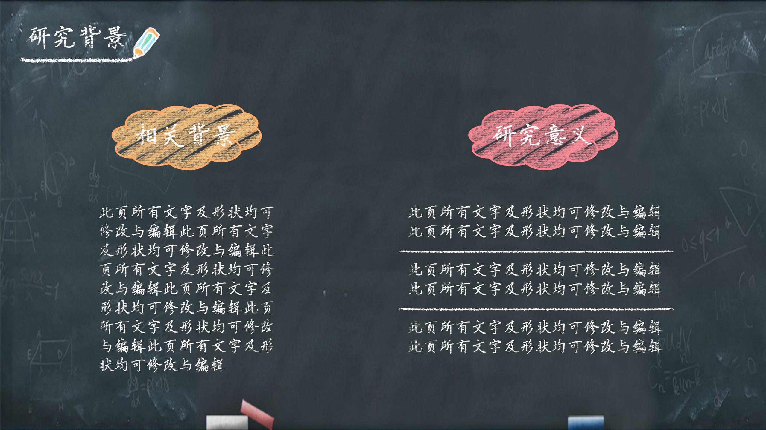 黑板背景毕业论文ppt模板