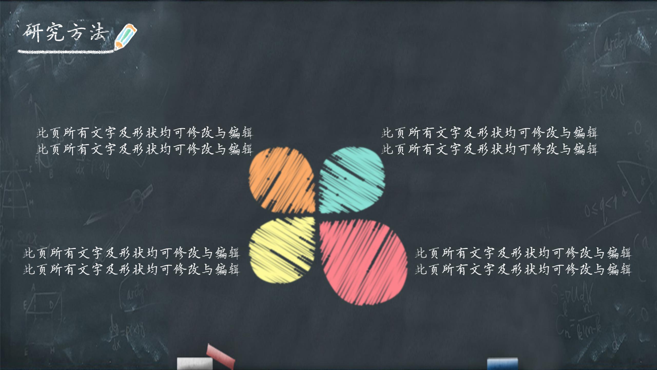 黑板背景毕业论文ppt模板