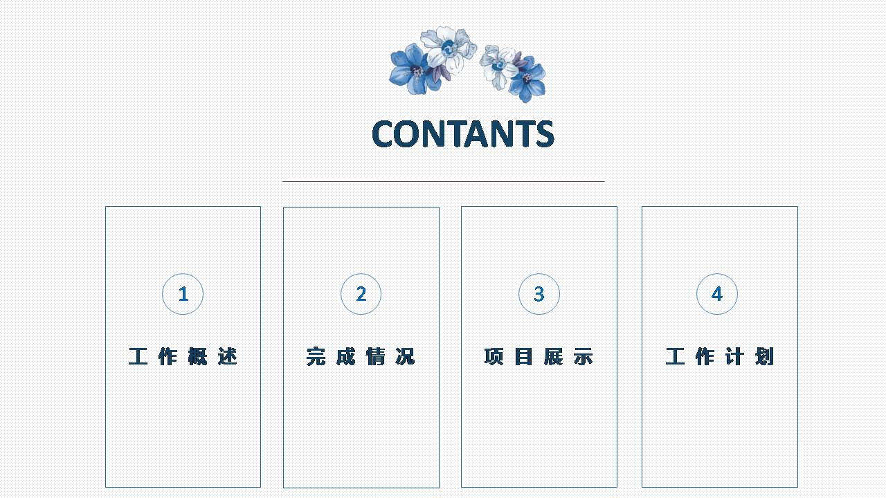 时尚简约大气小清新蓝色工作汇报ppt模板