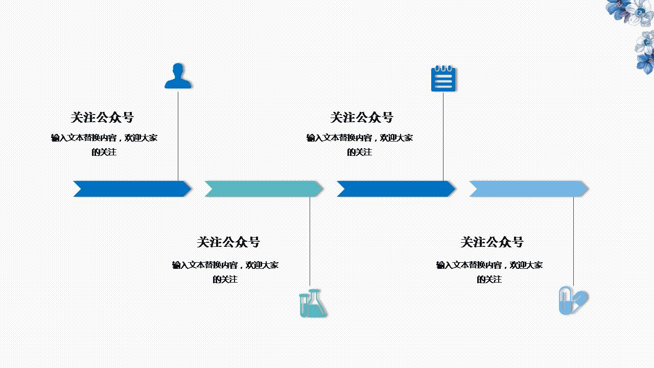 时尚简约大气小清新蓝色工作汇报ppt模板