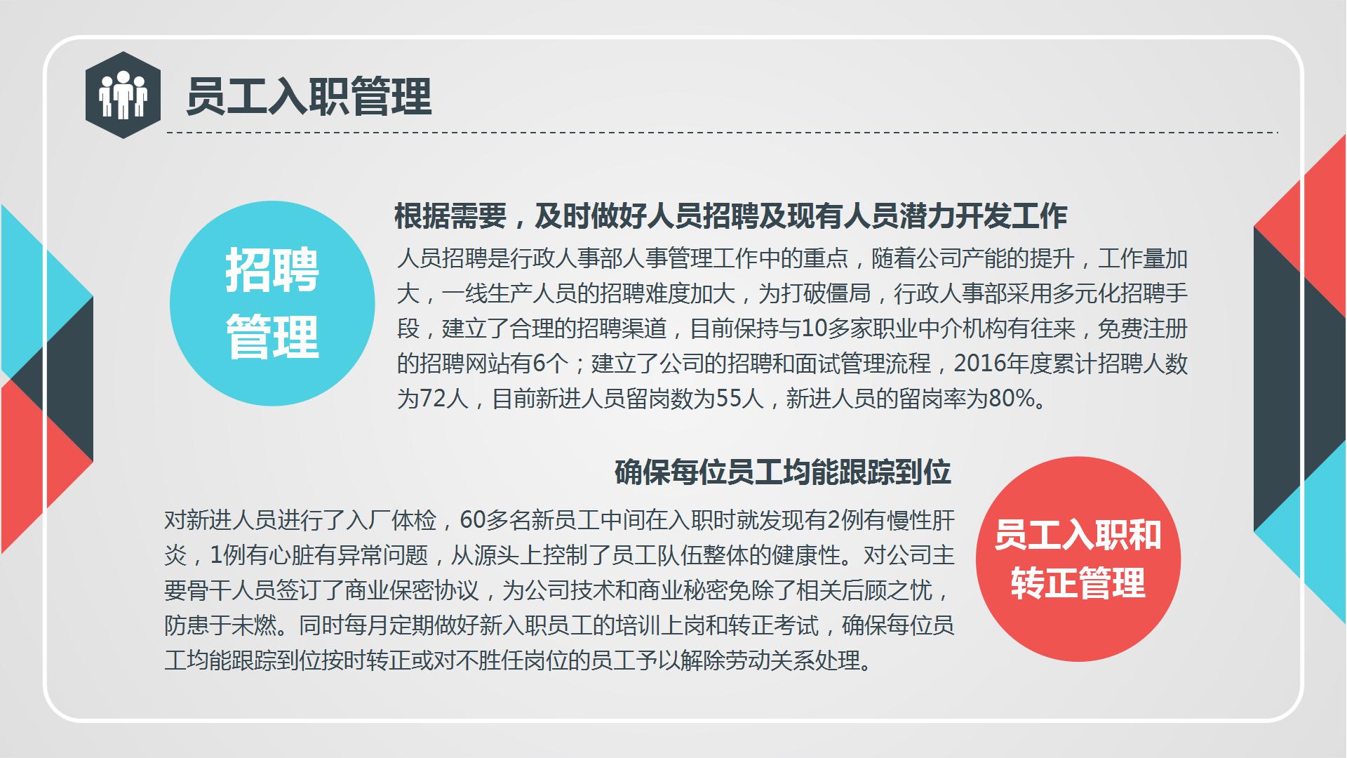 几何图案简约人事工作总结ppt模板