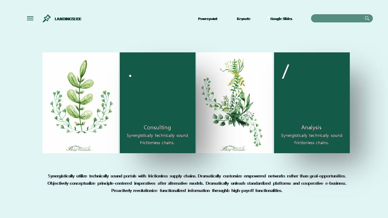 创意设计手绘绿色花鸟ppt模板