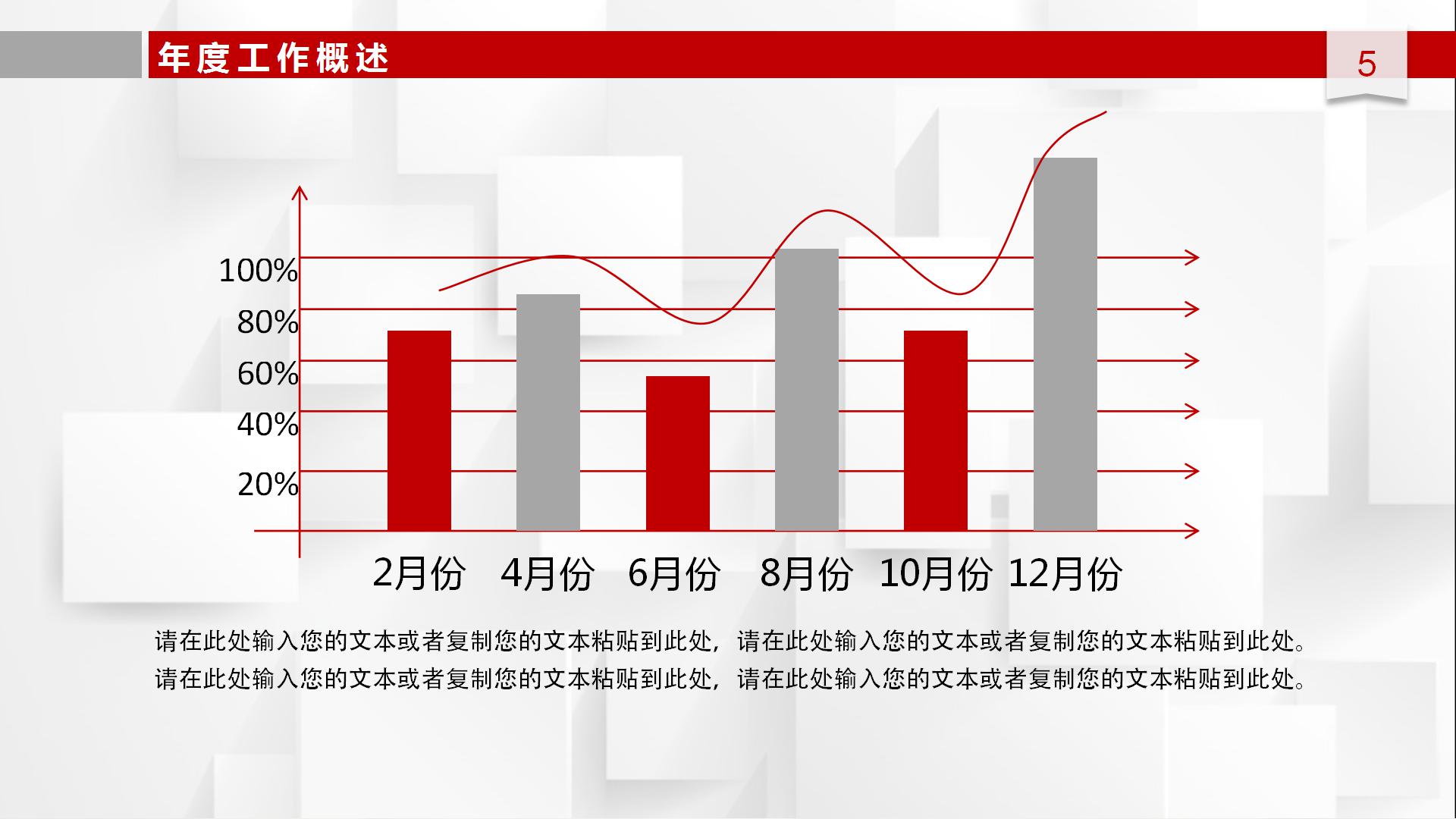 红色简约商务通用述职报告ppt模板