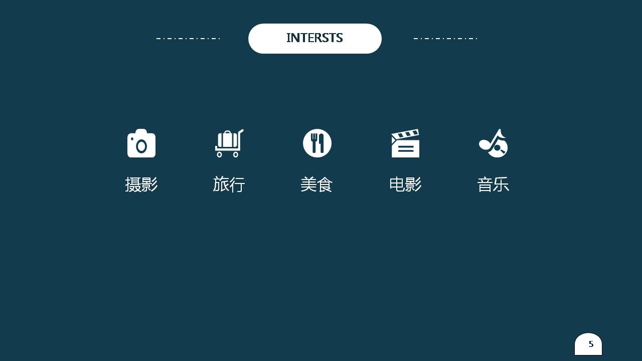 蓝色简洁个人简历ppt模板