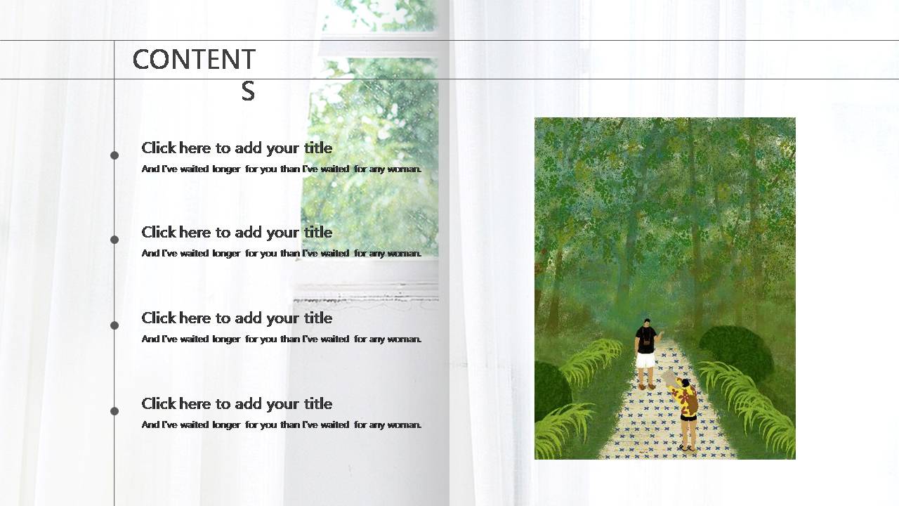 森系仙人掌水彩画相册ppt模板