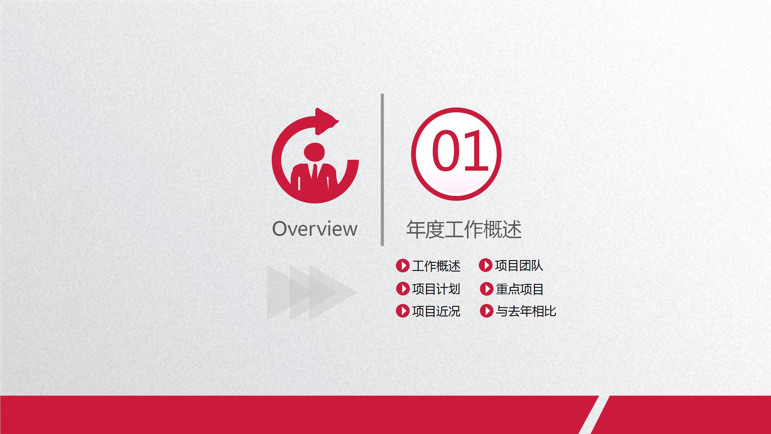 红色系商务风月工作总结ppt模板