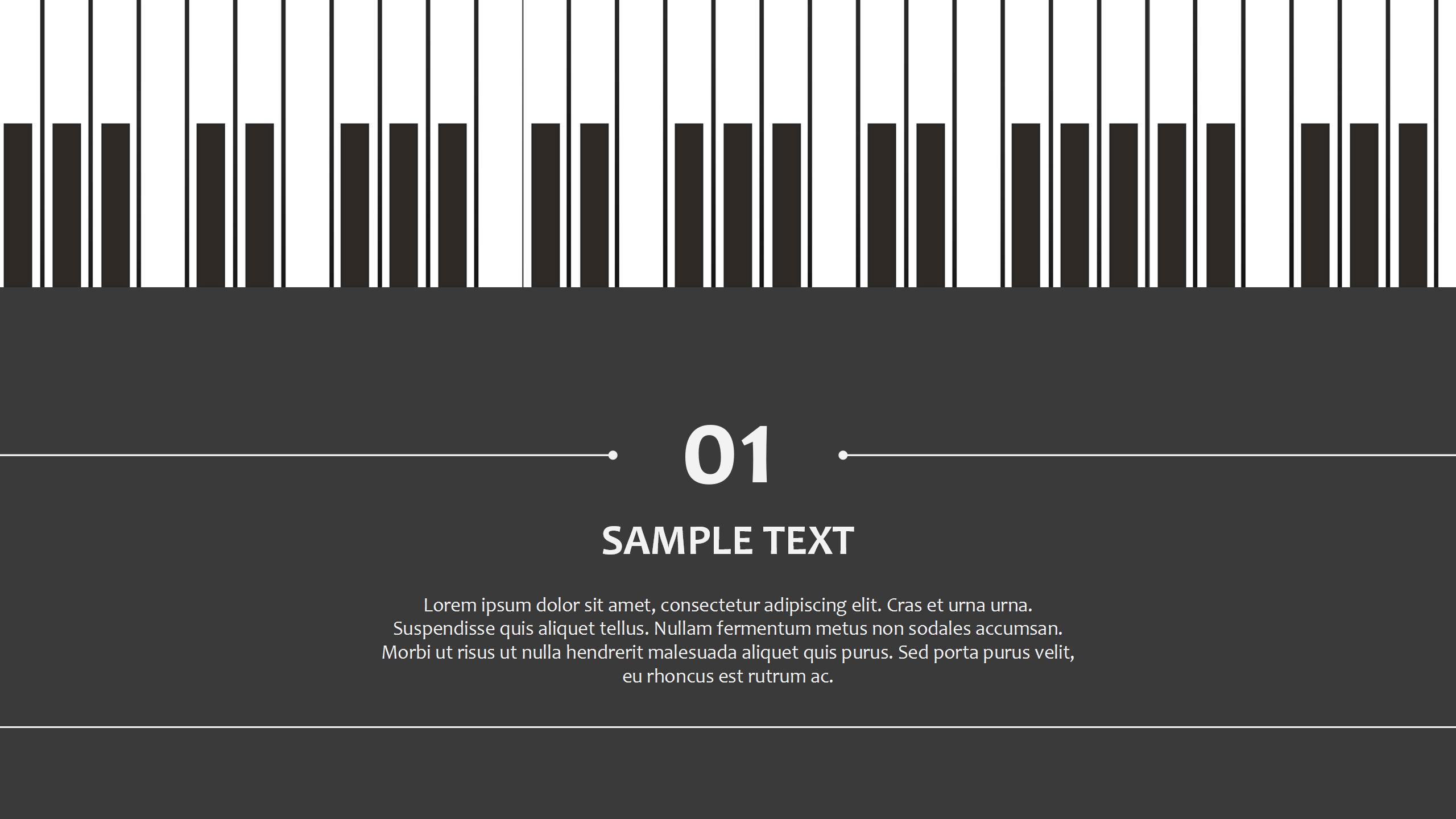 简约风黑白钢琴艺术主题ppt课件模板