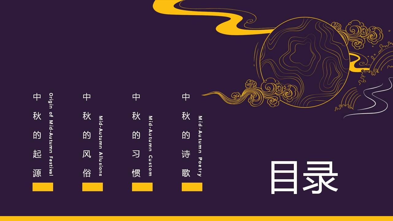 古典中秋节花纹背景ppt模板