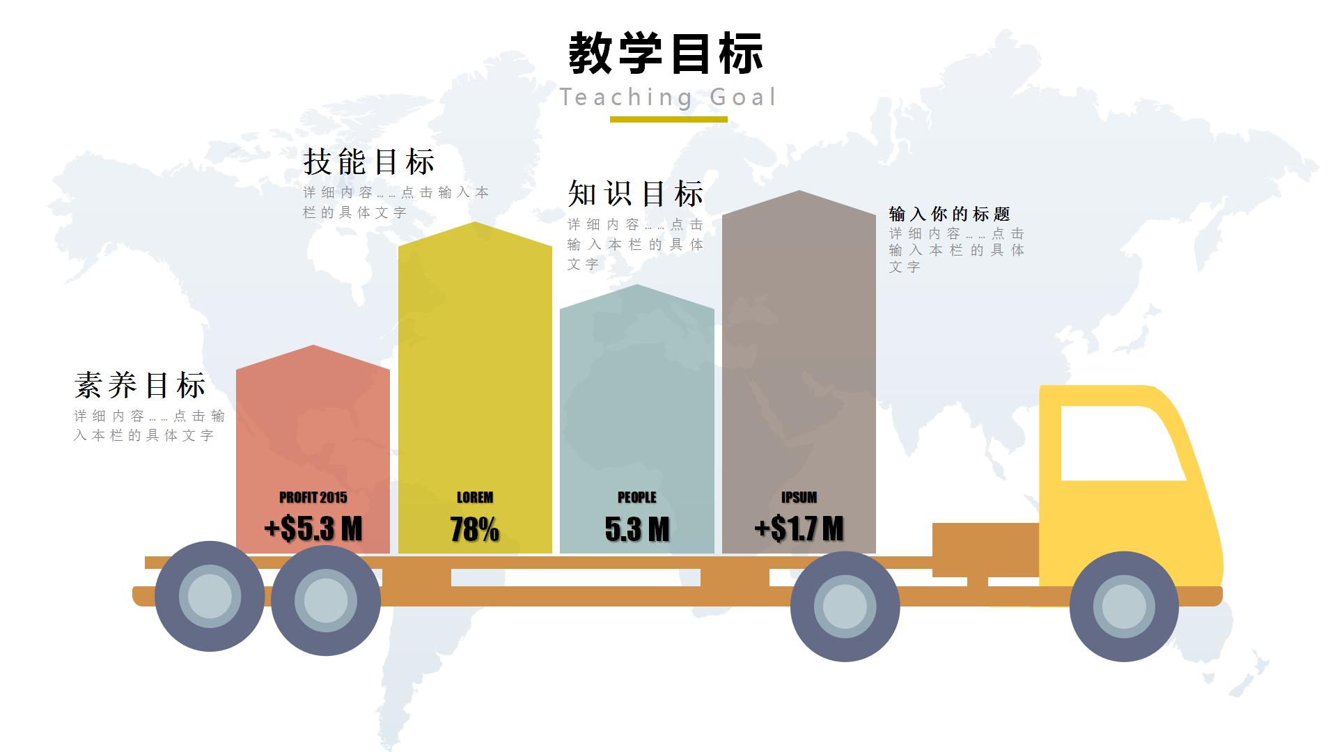 彩色卡通教育培训机构教学设计ppt模板