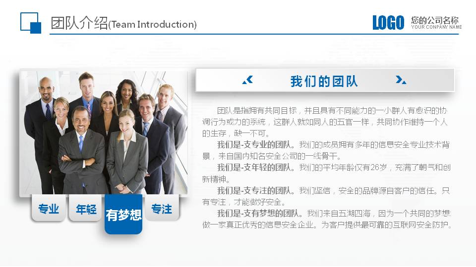 立体几何商务企业介绍ppt模板