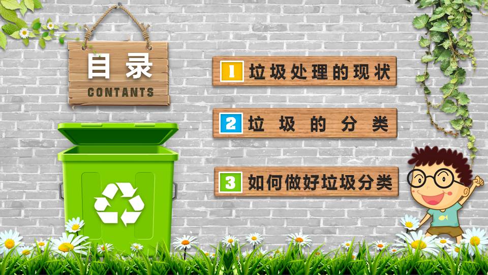 垃圾分类环保教育ppt模板
