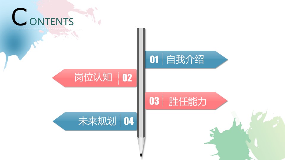 图片[2]-小清新完整框架个人简历ppt模板-聚给网